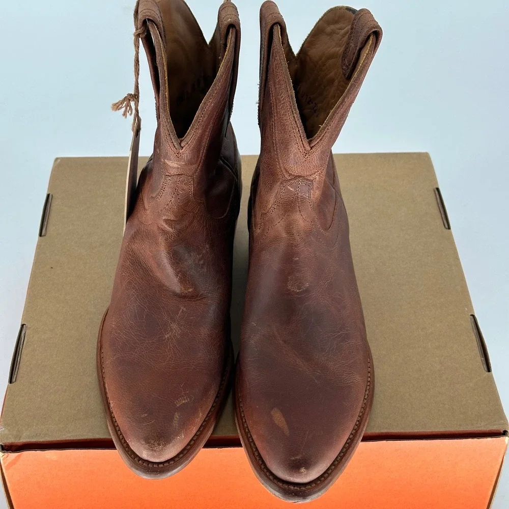 NEW Tecovas Brown Leather Ankle Boots Women's 8 B Western Cowgirl Rodeo